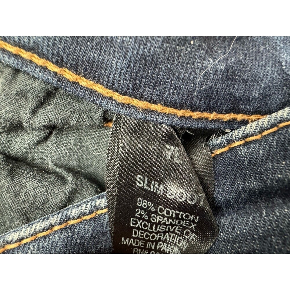 Bullhead Size 7 Long Womens Slim Bootcut Jeans Dark Wash Stretch Low Rise - Picture 3 of 4